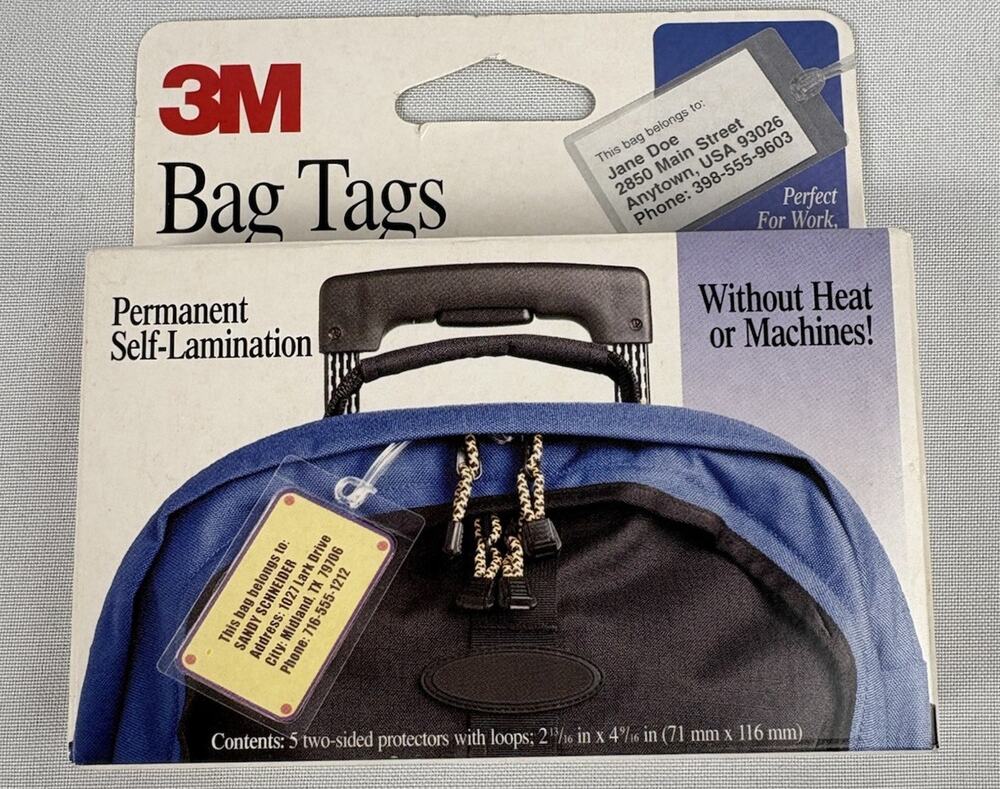 3M Permanent Self-Lamination Plastic Luggage Tag Protectors